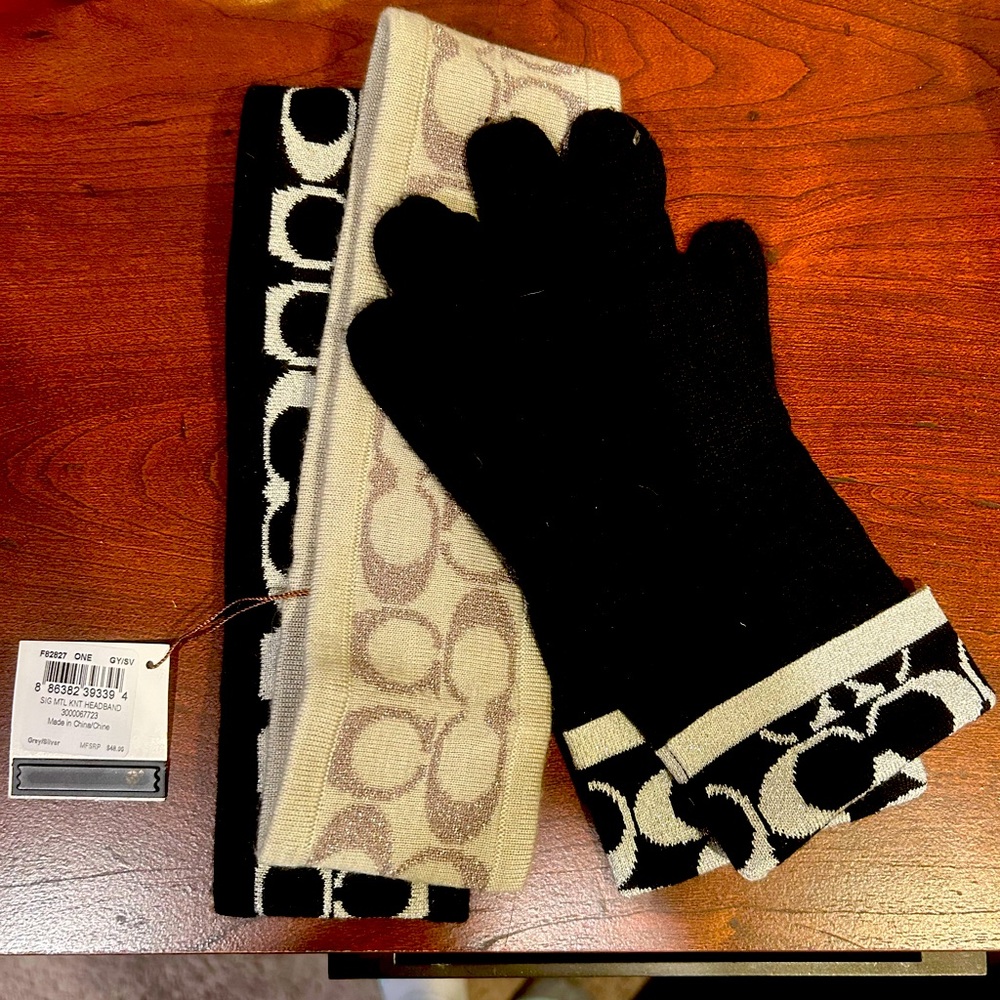Coach headband and mittens set